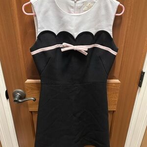 Kate Spade Black and White Sheath Dress Sleeveless Crew Neck